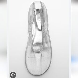 Mango Metallic Silver Ballet Flat Size 39